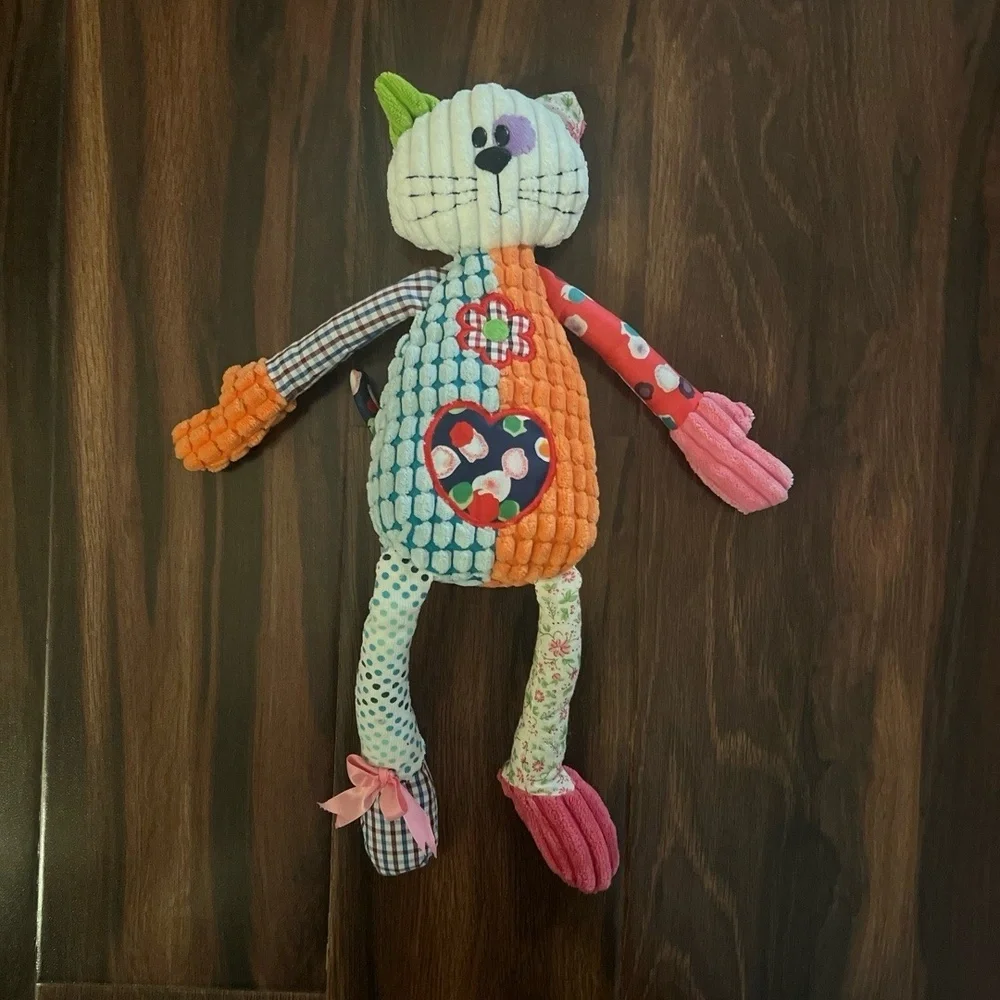 Gund Studio G Patchwork Cat 8 Plush Toy Multi-Color Bohemian Stuffed Animal 18” - Picture 4 of 8